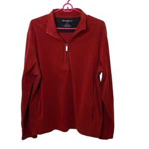 Eddie Bauer Red Quarter-Zip Pullover Sweatshirt‎ Size L